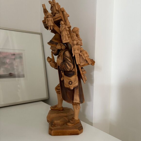 Conrad Moroder Val Gardena Hand-Carved Wood “Krippen Träger” Nativity Carrier - Picture 4 of 8
